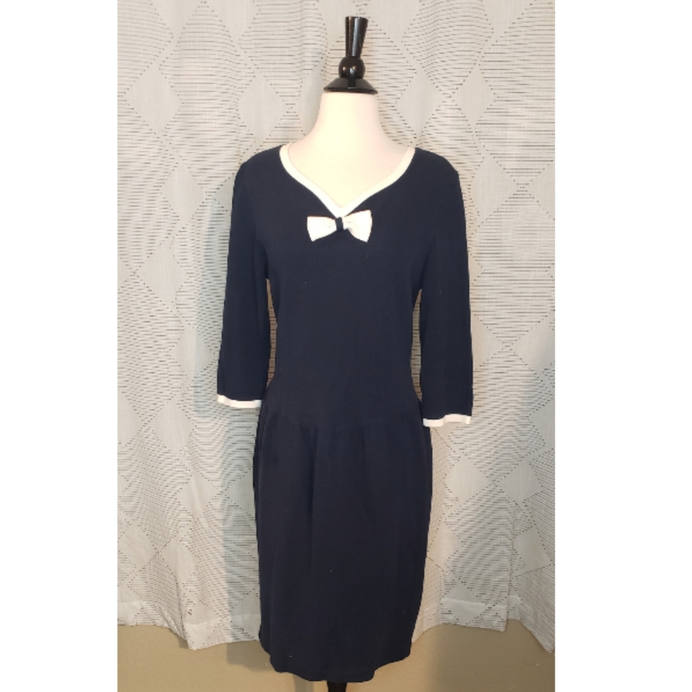 Vintage Adrienne Vittadini Dark Blue Sailor Dress